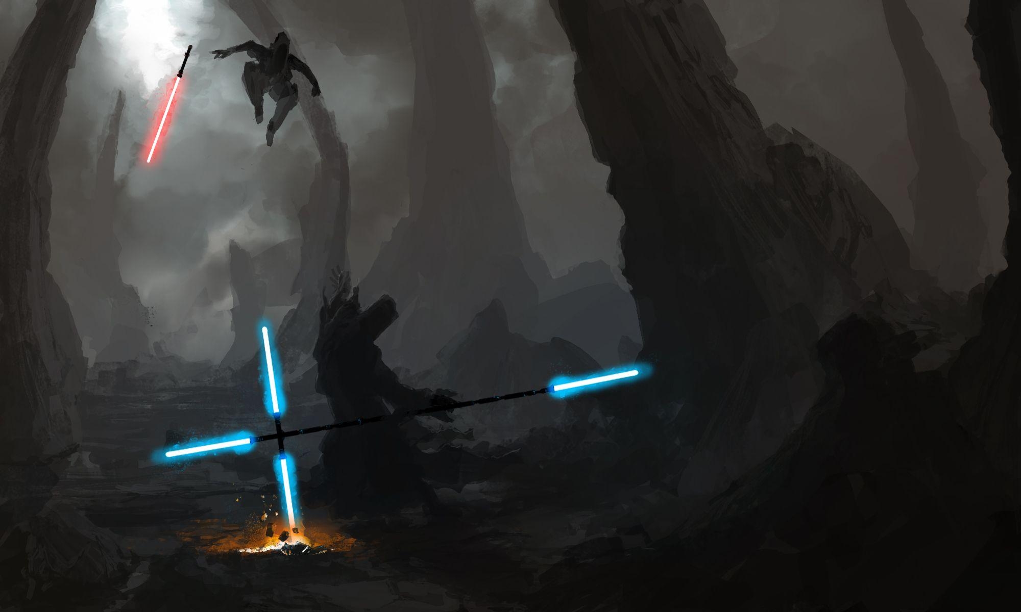 2000x1200 Star Wars Jedi Vs Sith Illustration Desktop Wallpaper, Desktop