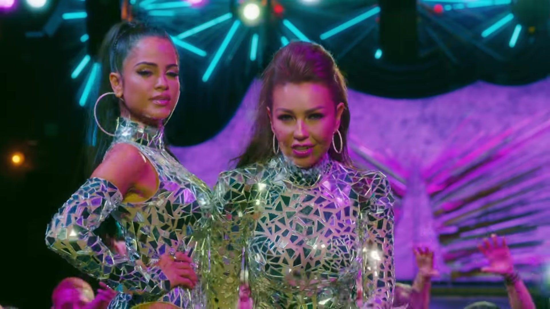 1920x1080 Sequin & Glitter Outfits Worn by Thalía and Natti Natasha in No Me, Desktop