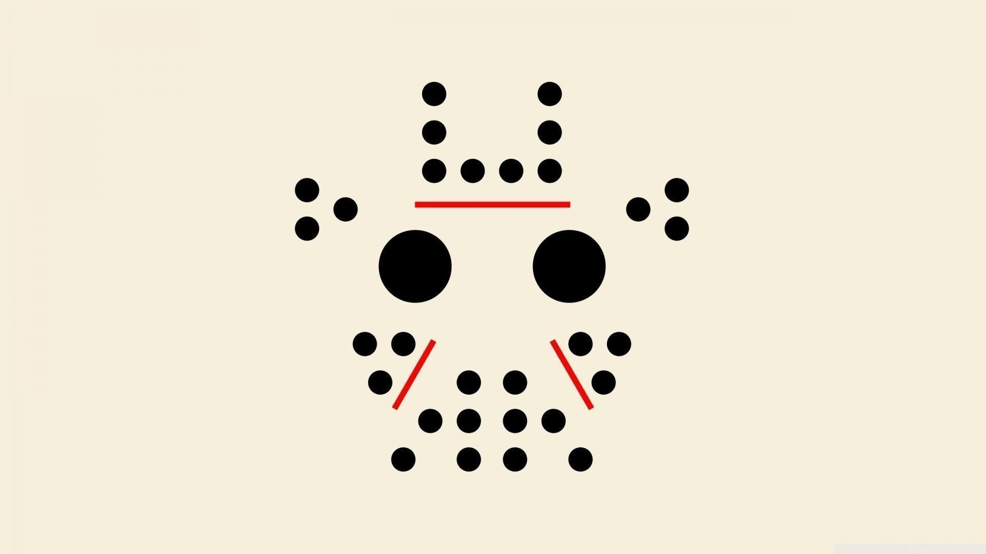 1920x1080 Minimalistic friday the 13th dots jason voorhees faces wallpaper, Desktop