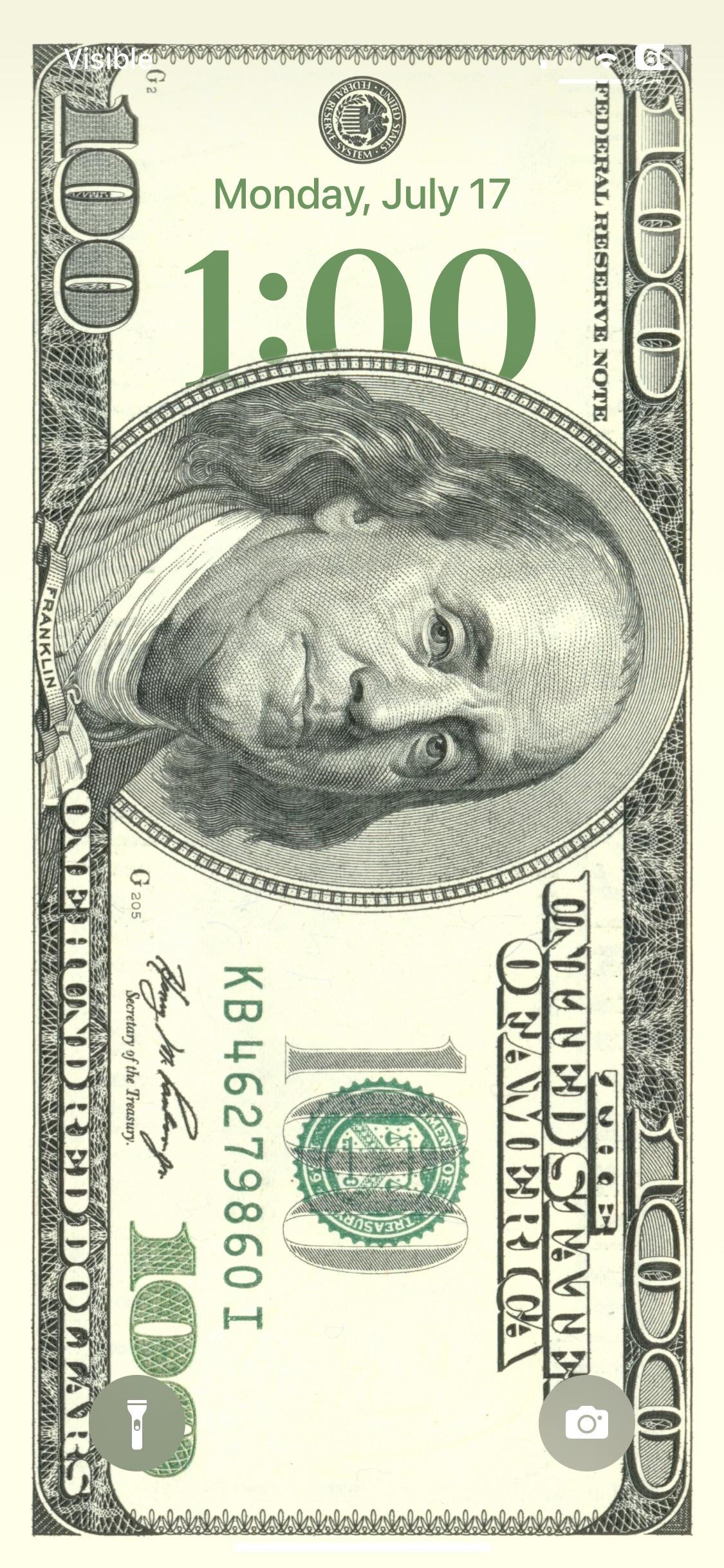 1130x2440 Dollar Bill, C Note, Benjamin, Phone