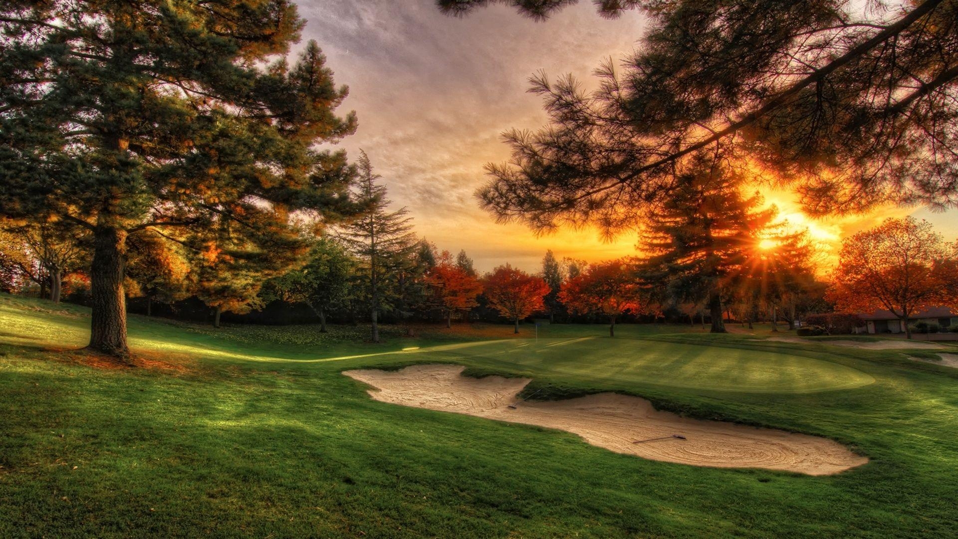 1920x1080 Wallpaper Hd Sunset Golf Course Wide High Definition, Desktop