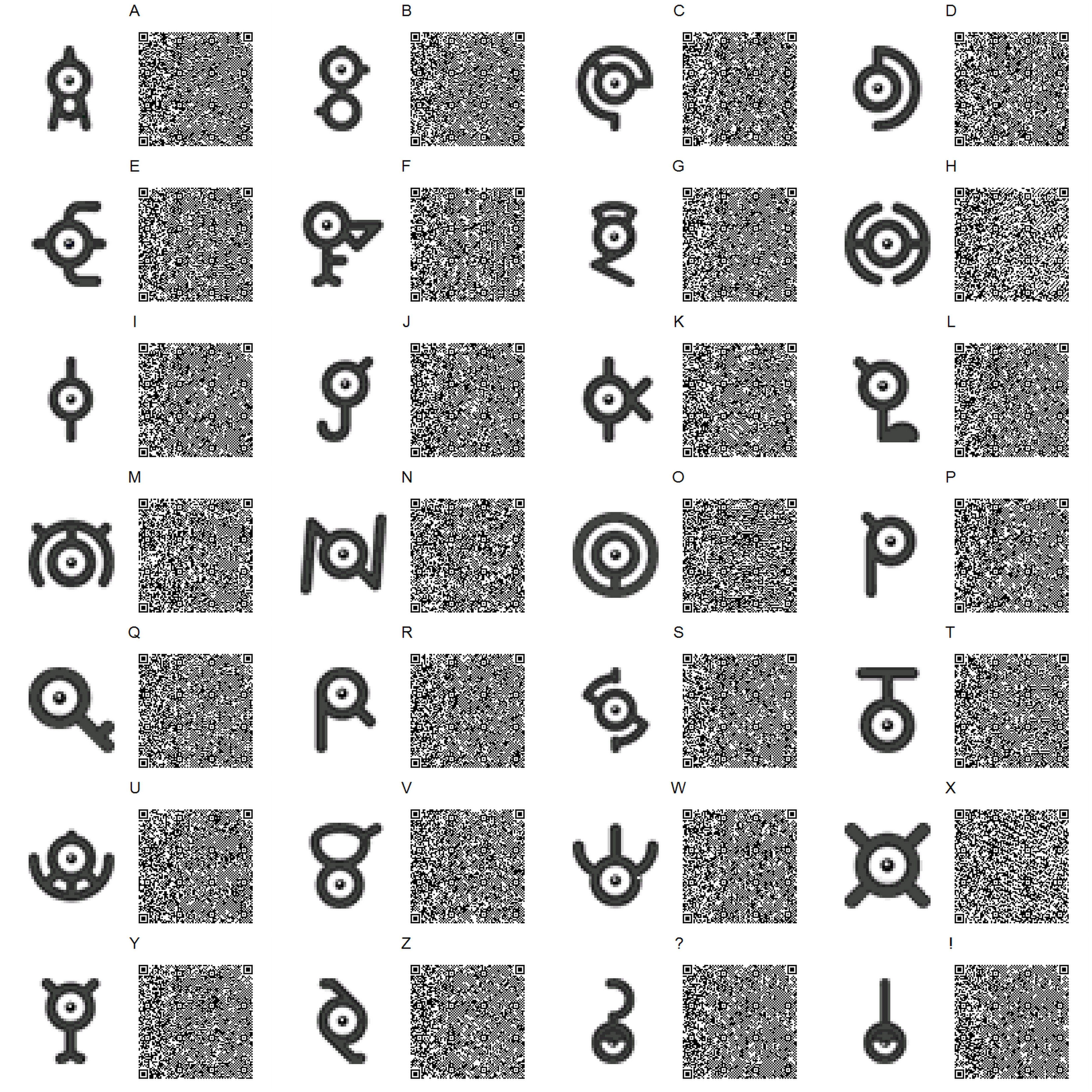 5120x5120 Pokemon Unown Forms Pattern for ACNL, Phone