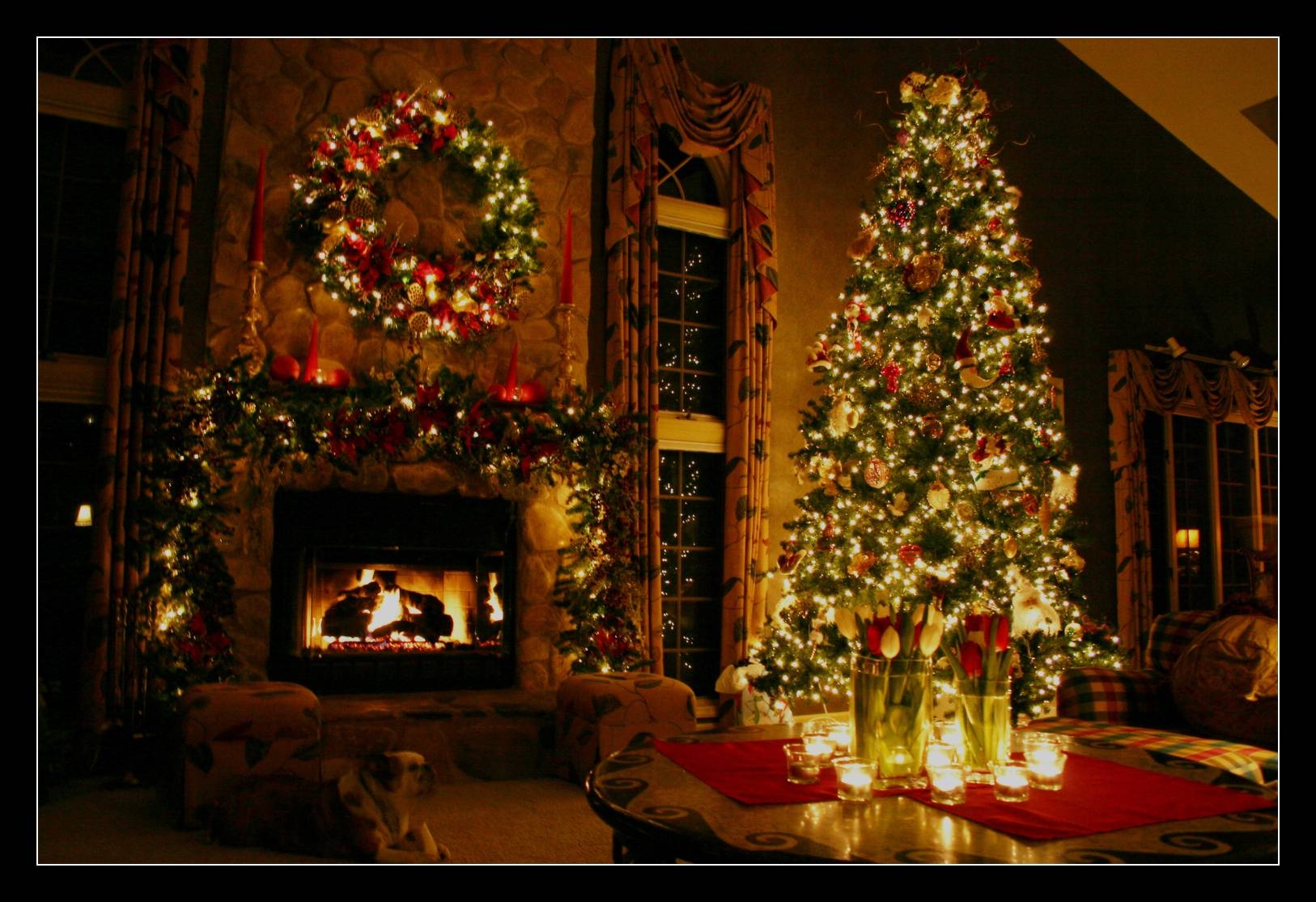 1630x1120 Free Christmas Fireplace Wallpaper 18092 HD Wallpaper, Desktop