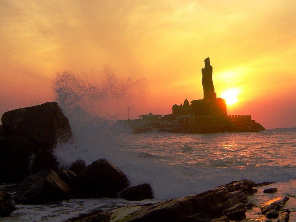 1030x770 Sunset Wallpaper Kanyakumari, Desktop