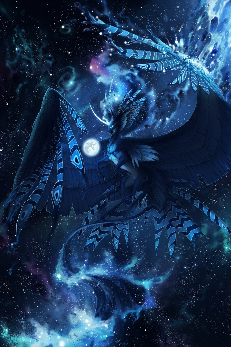 800x1200 Wallpaper Creature, Mystical, Fantastic, Flight, Blue, Galaxy Wolf Background Wallpaper & Background Download, Phone