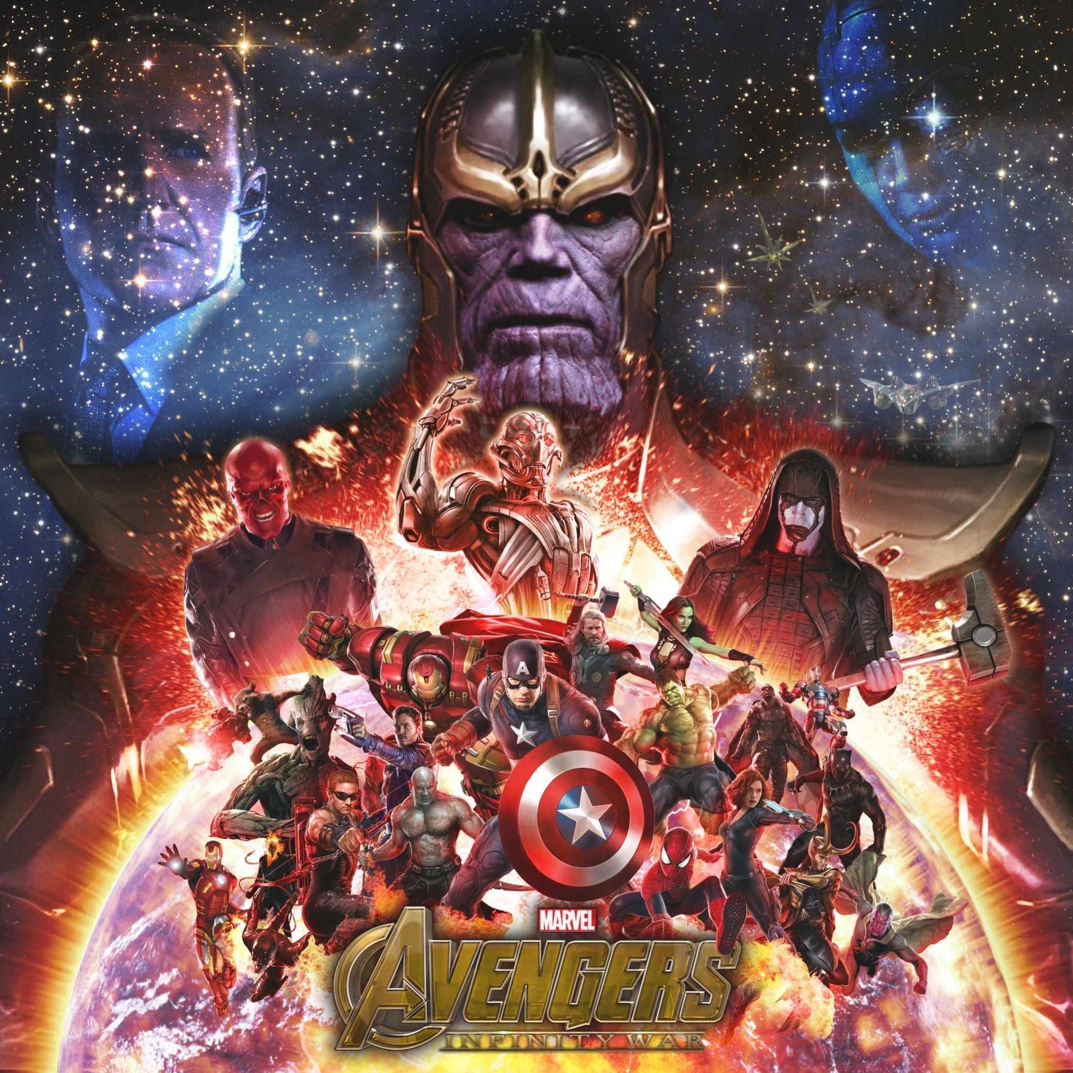 2210x2210 Avengers: Infinity War HD wallpaper free download, Phone