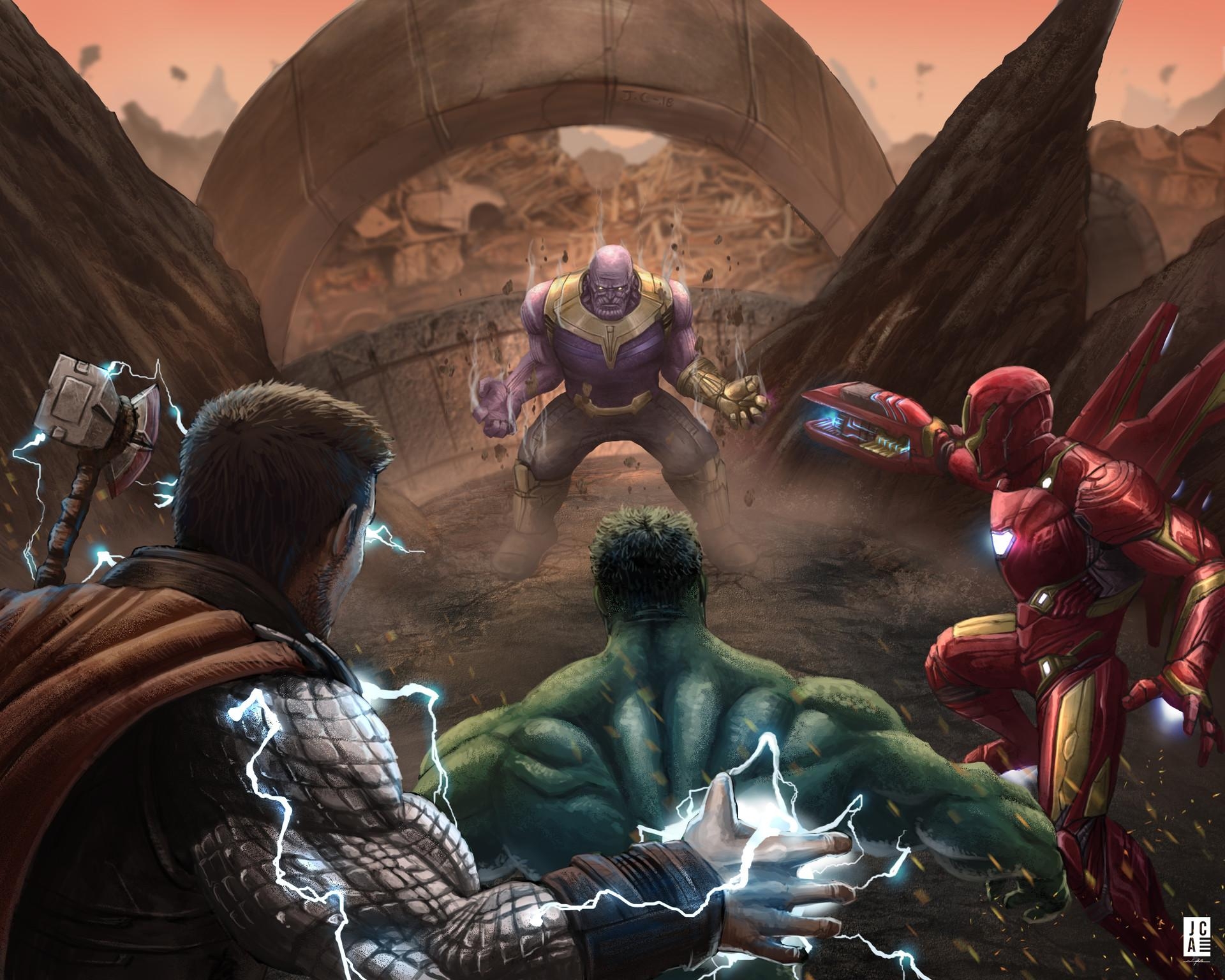 1920x1540 Avengers EndGame, Iron Man, Hulk, Thor, Thanos wallpaper, Desktop