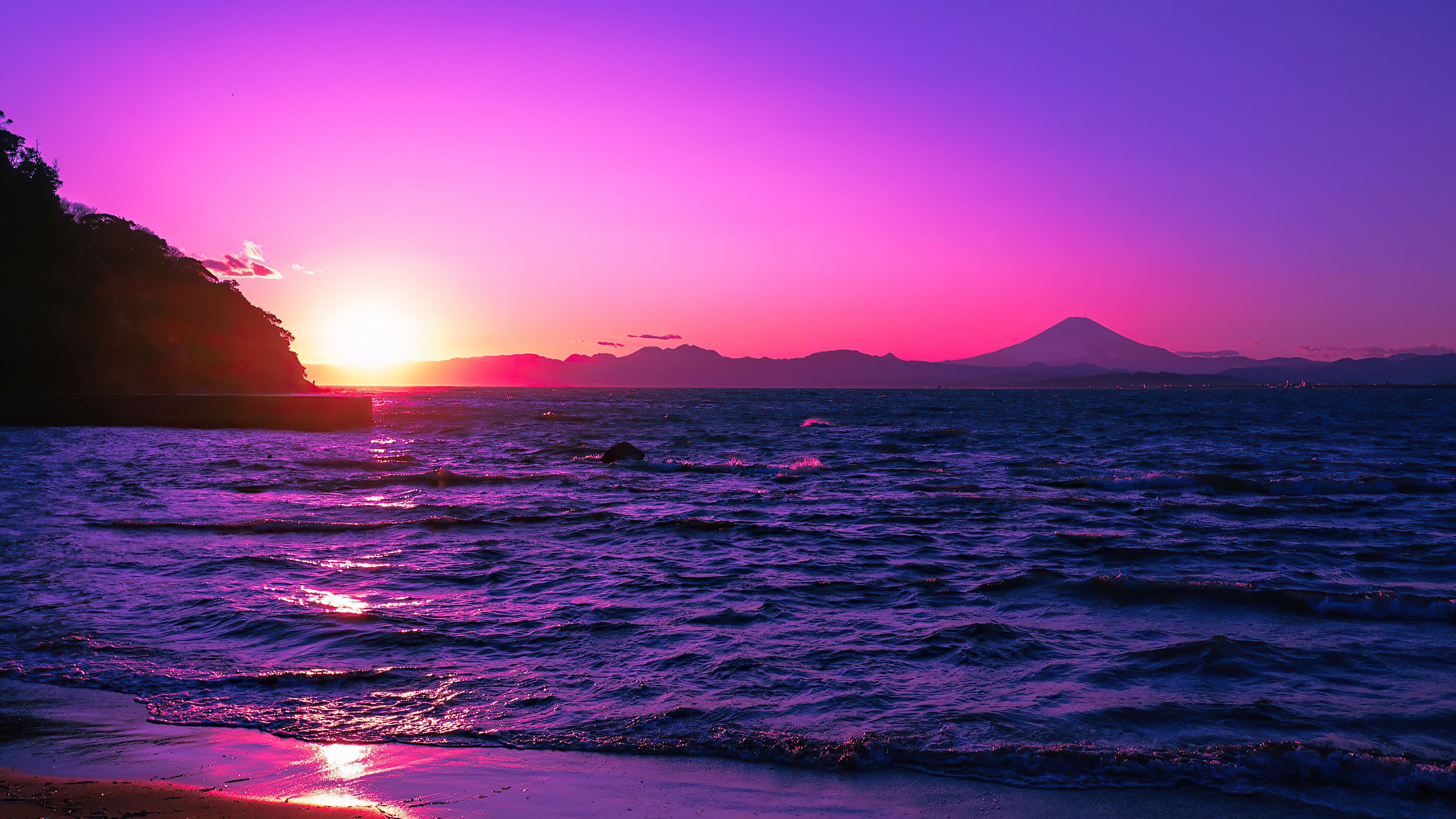 3840x2160 Beautiful Evening Purple Sunset 4k, HD Nature, 4k Wallpaper, Image, Background, Photo and Picture, Desktop