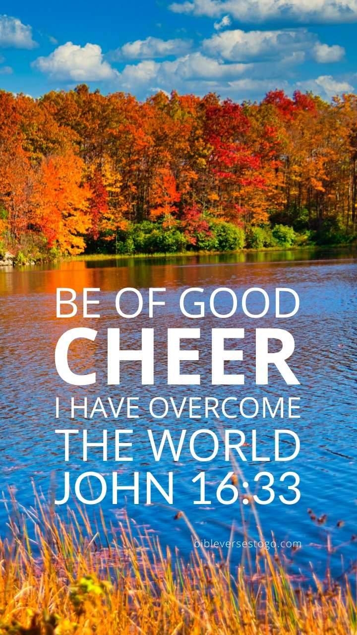 720x1280 Autumn Lake John 16:33 Phone Wallpaper Verses To Go, Phone