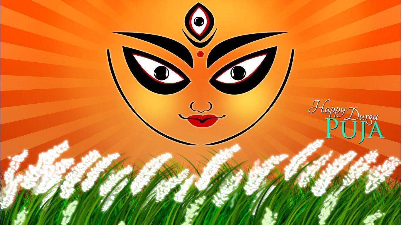 1370x770 Durga Puja Wallpaper In Bengali, Desktop