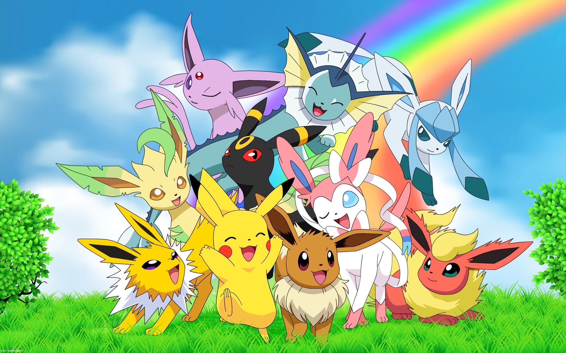 1920x1200 Eevee evolutions HD Wallpaper, Desktop