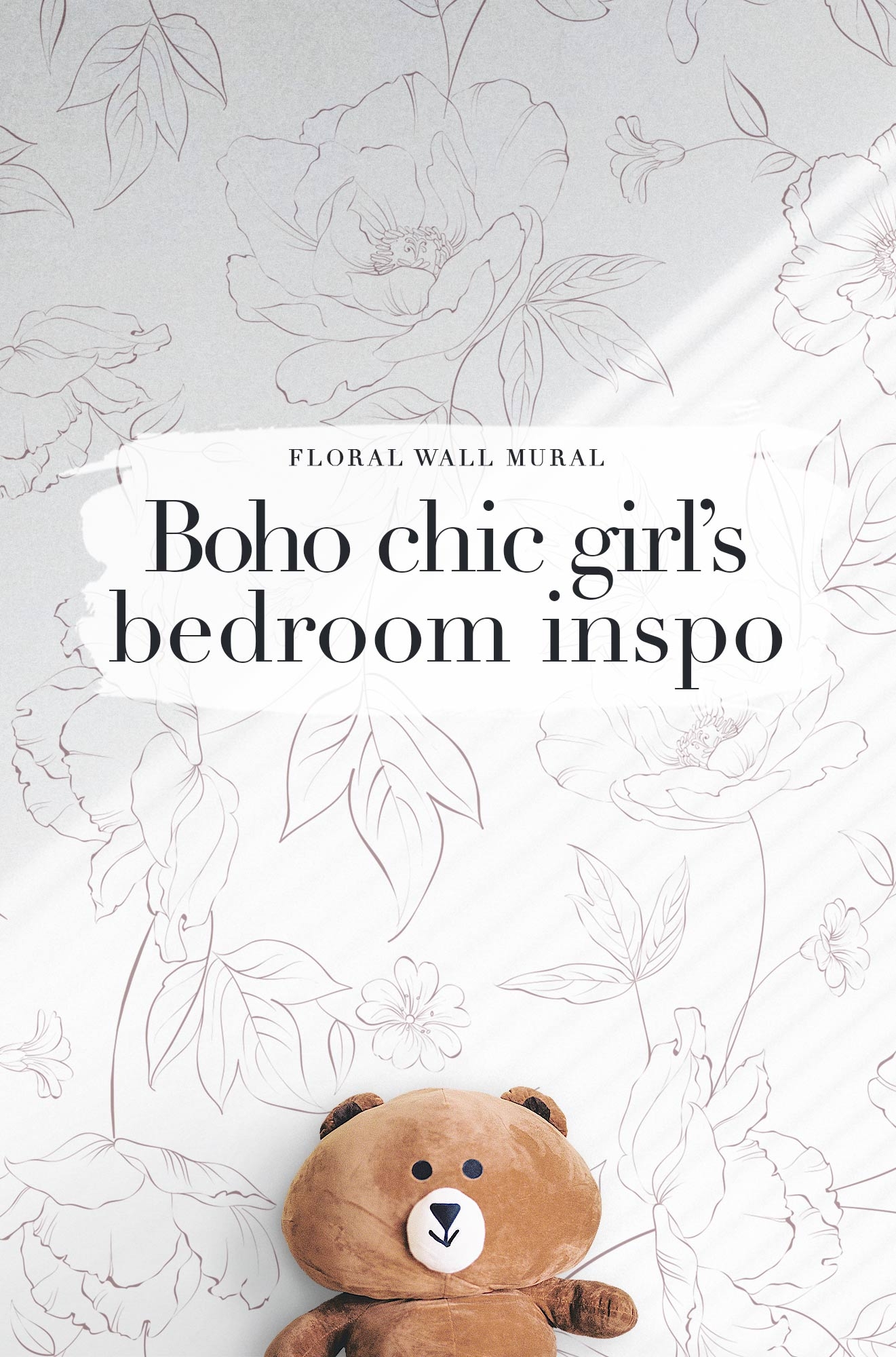 1330x2000 Boho Chic Girl's bedroom inspo. Delicate floral wallpaper, Phone