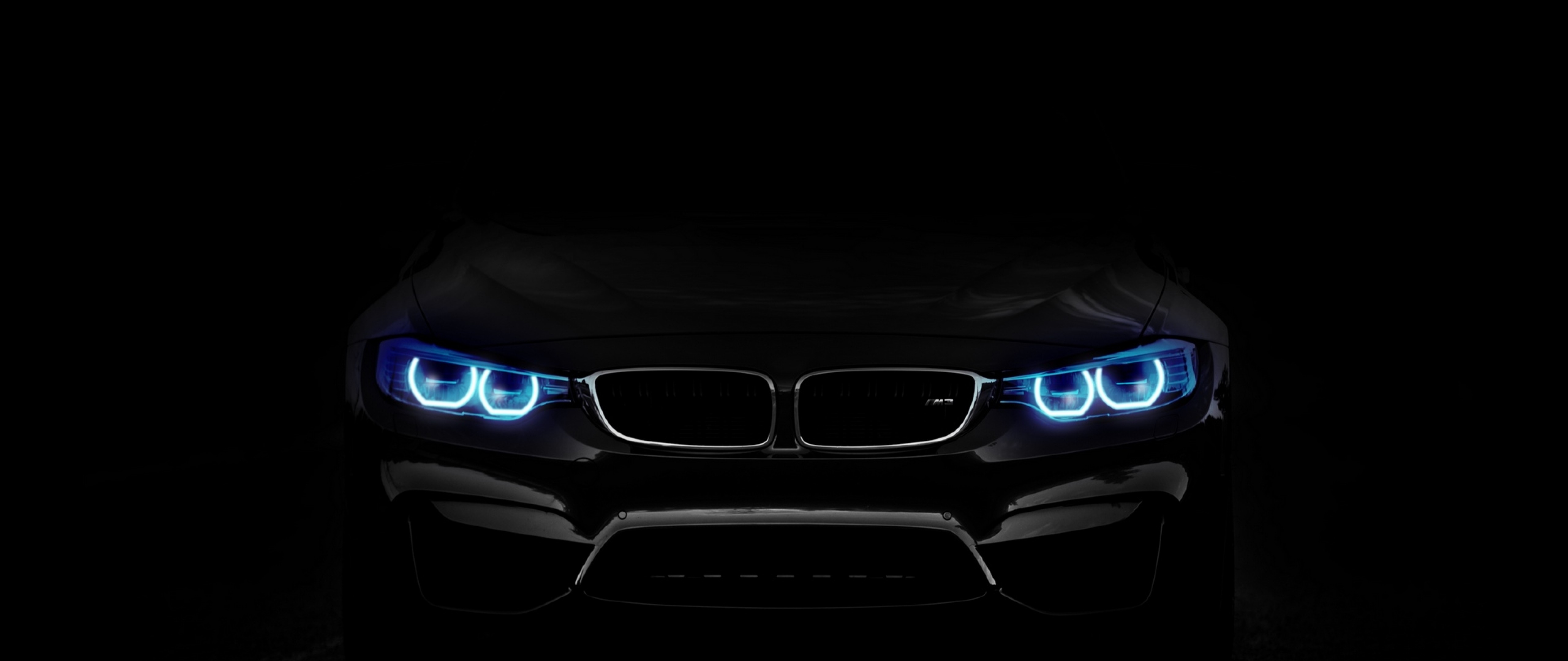 5120x2160 BMW headlights at the dark HD Wallpaper 4K Ultra HD Wide TV, Dual Screen