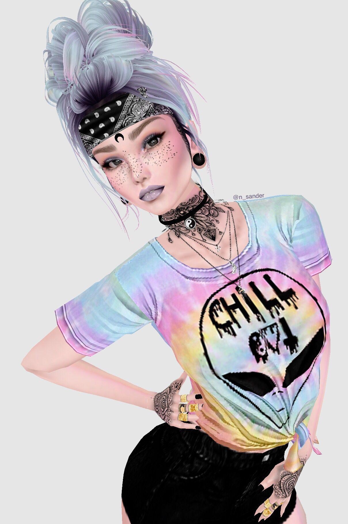 1210x1830 Imvu hippie aesthetic girl. Art. Aesthetic pastel, Phone