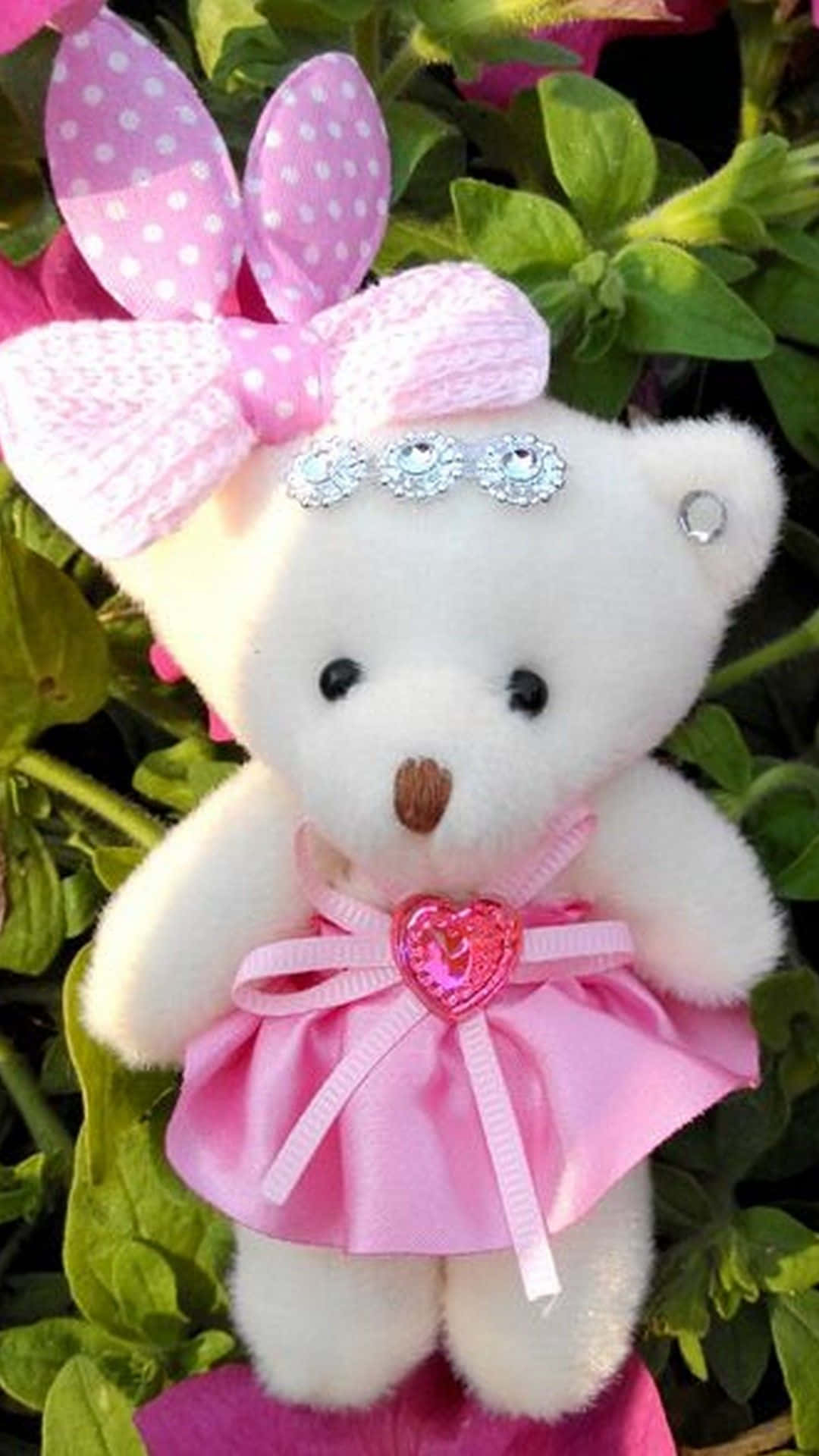 1080x1920 Download Cute Pink Teddy Bear Valentines Wallpaper, Phone