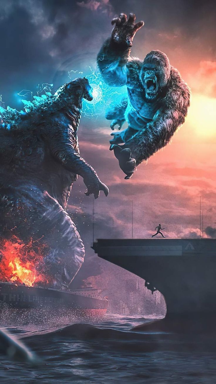 740x1310 Kong v Godzilla iPhone Wallpaper, Phone