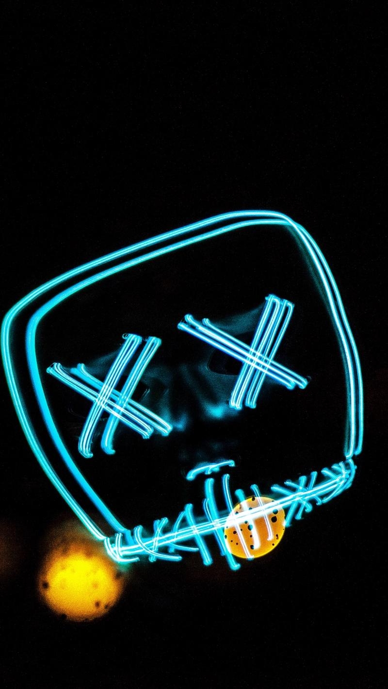 800x1420 Download wallpaper  neon, smile, art, lines iphone, Phone