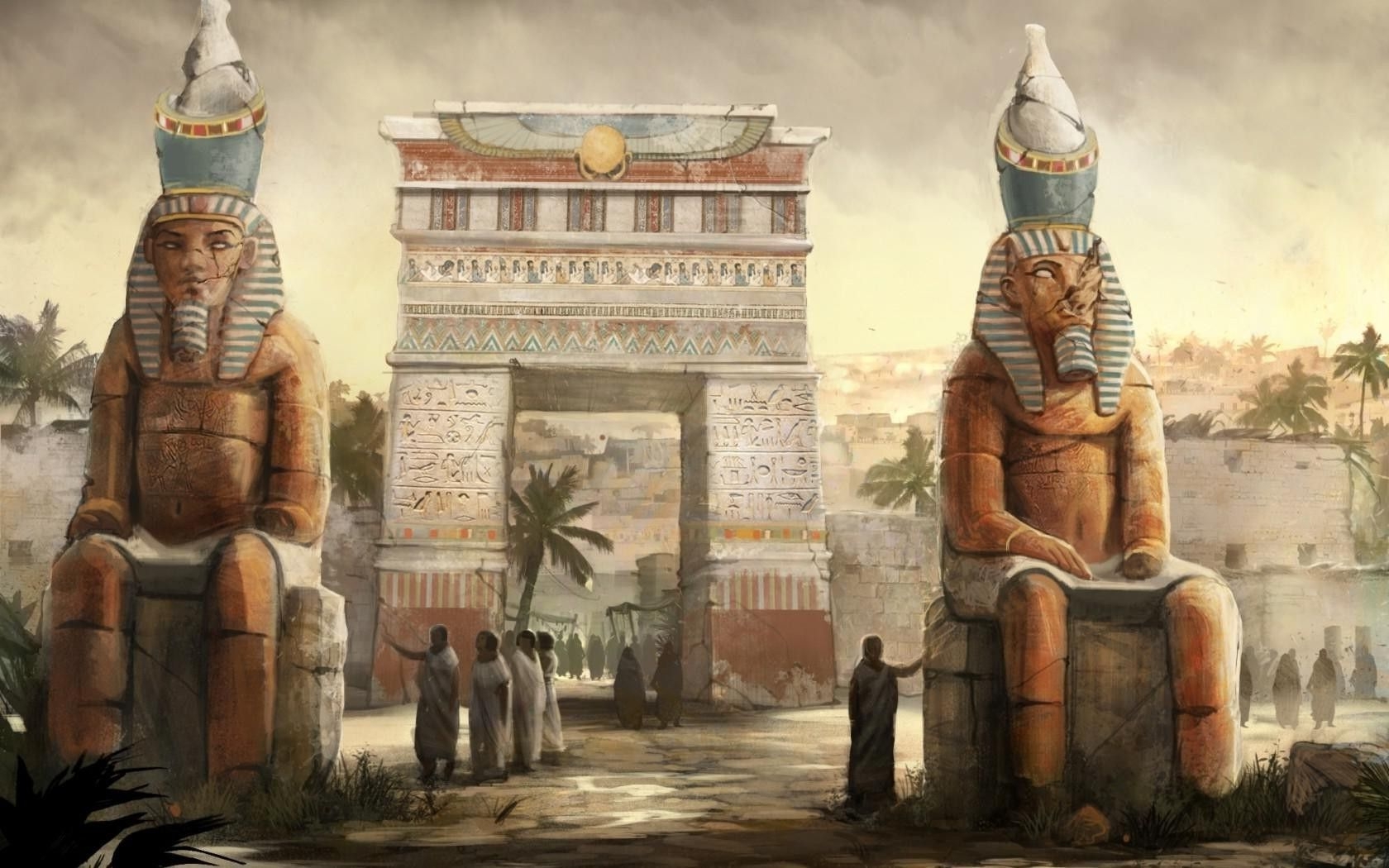 1680x1050 Egypt Statue Architecture Artwork Fantasy Art Wallpaper Egypt Wallpaper HD Wallpaper & Background Download, Desktop