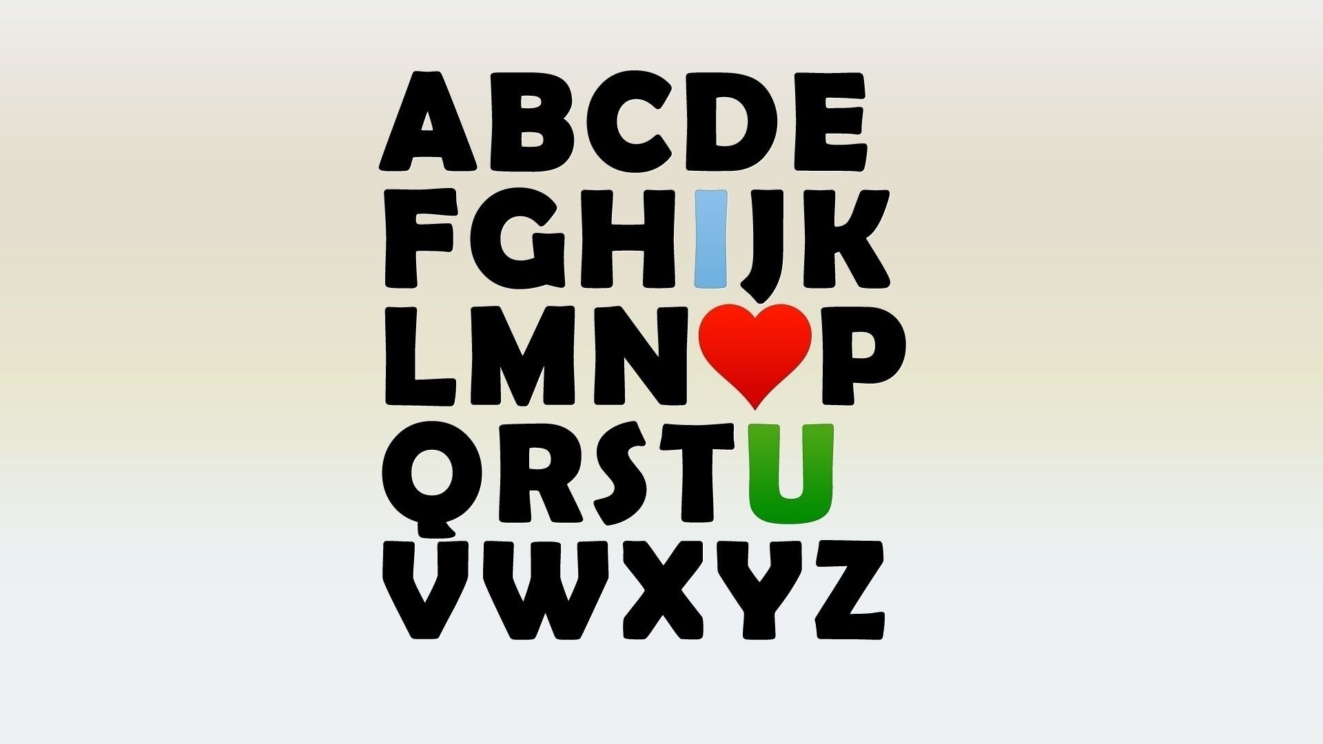 1920x1080 I Love U Alphabet desktop PC and Mac wallpaper, Desktop