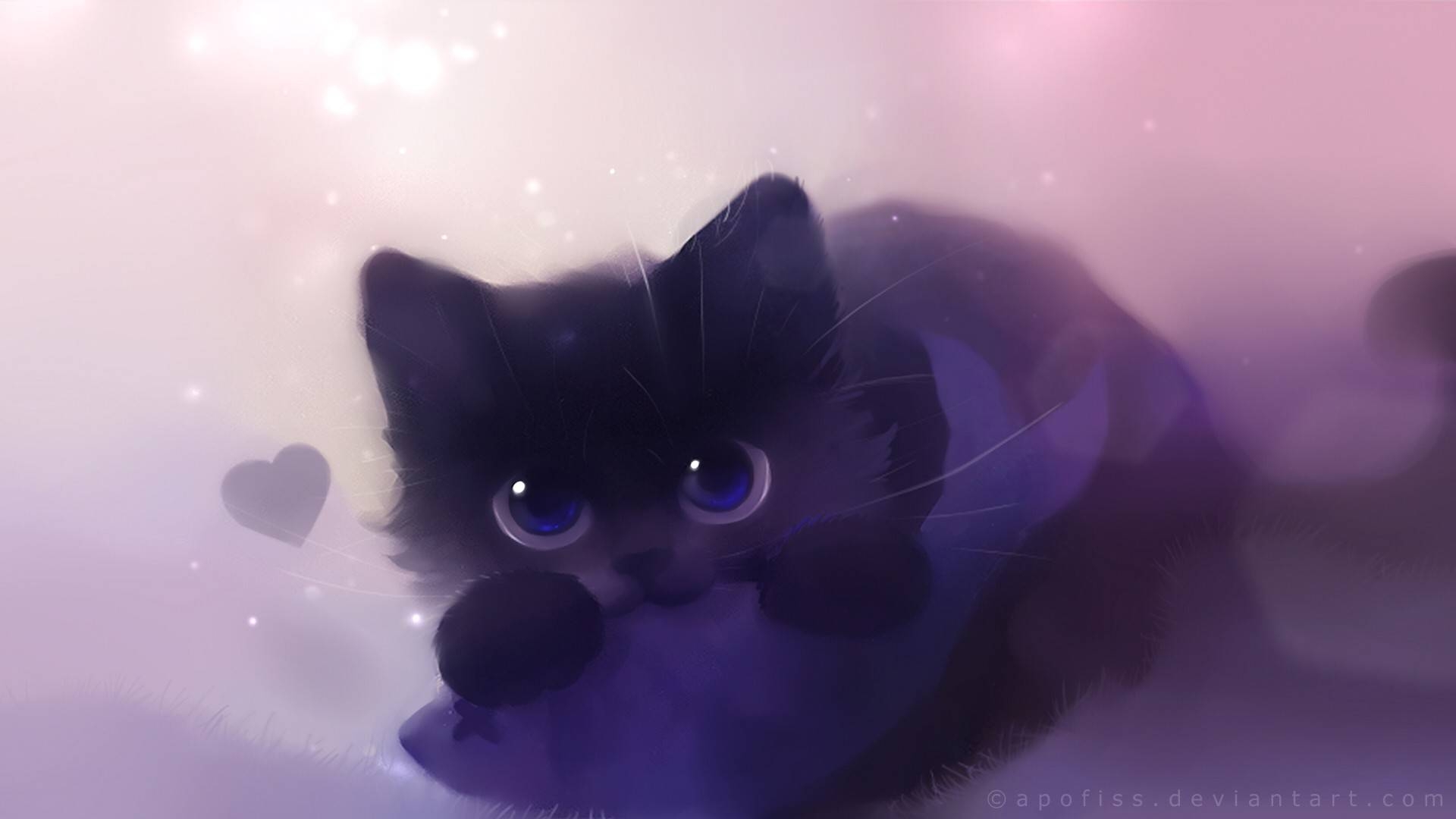 1920x1080 Cute Anime Cat Wallpaper, Desktop