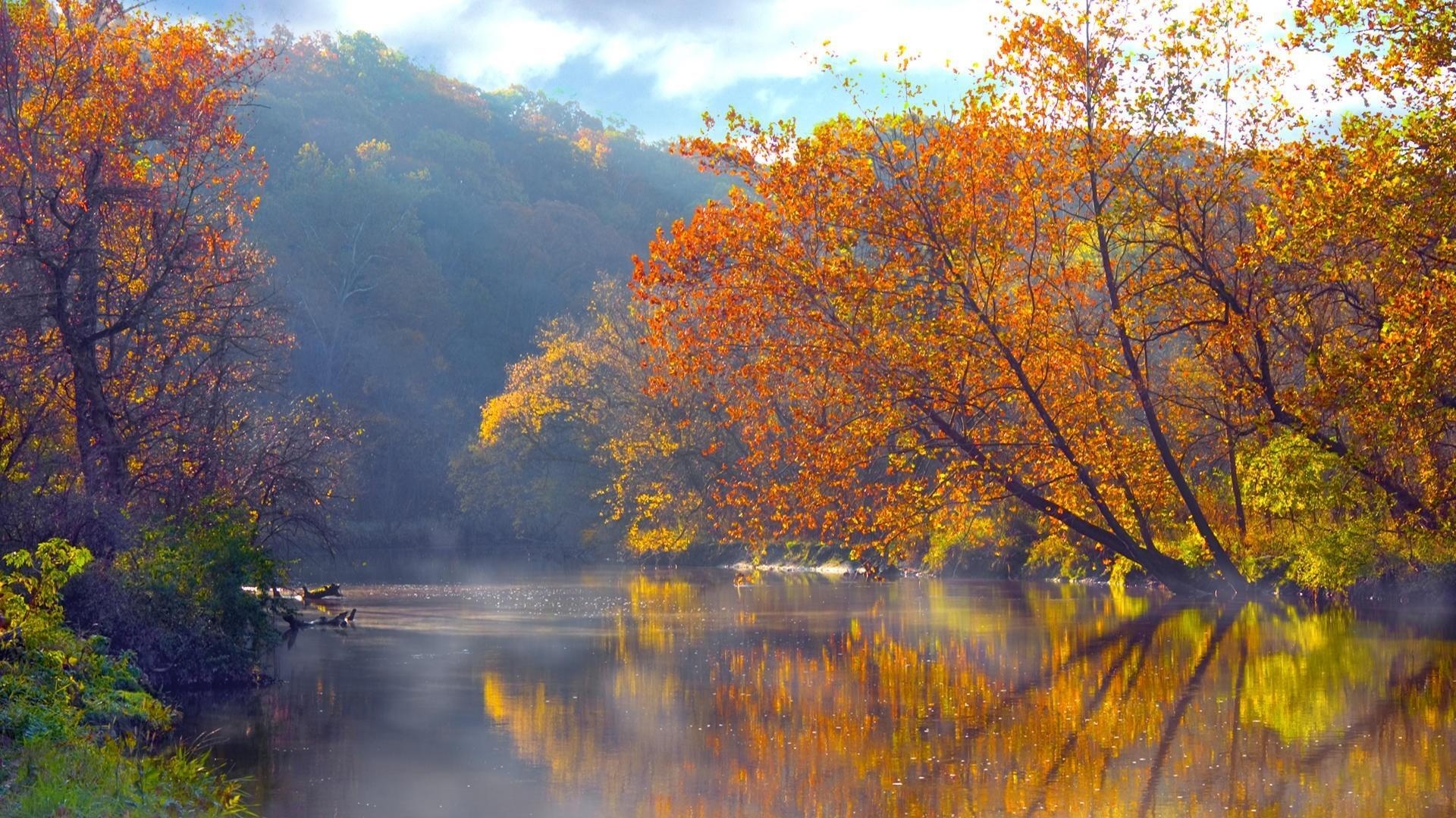 1920x1080 Ohio autumn lakes mountains reflections wallpaper, Desktop