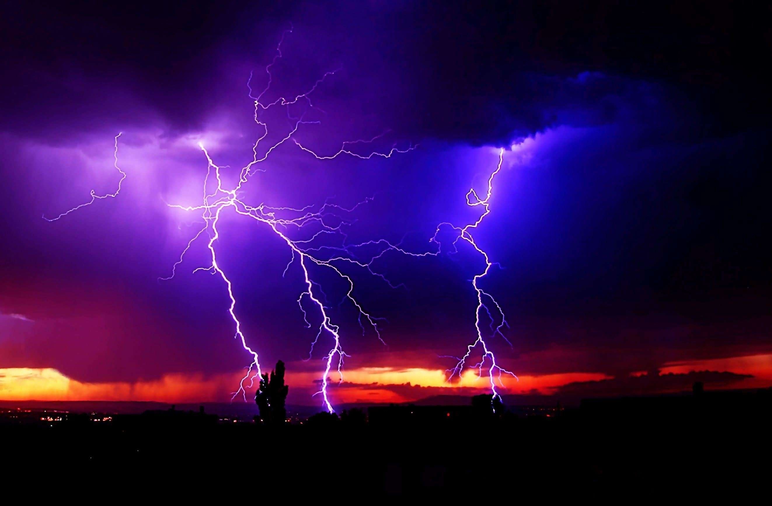 2650x1740 Purple Lightning Wallpaper HD, Desktop