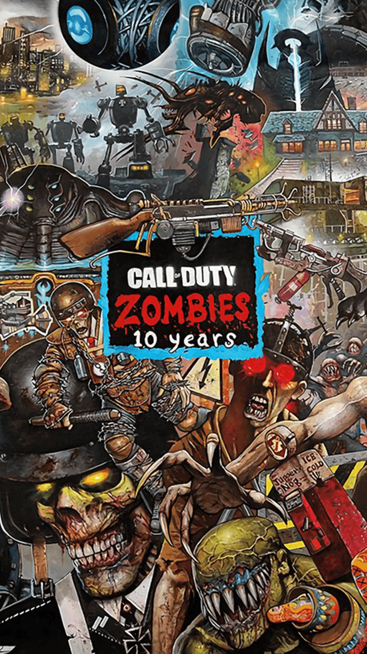 750x1340 Treyarch 10 Years Zombies iPhone Wallpaper 2018, Phone