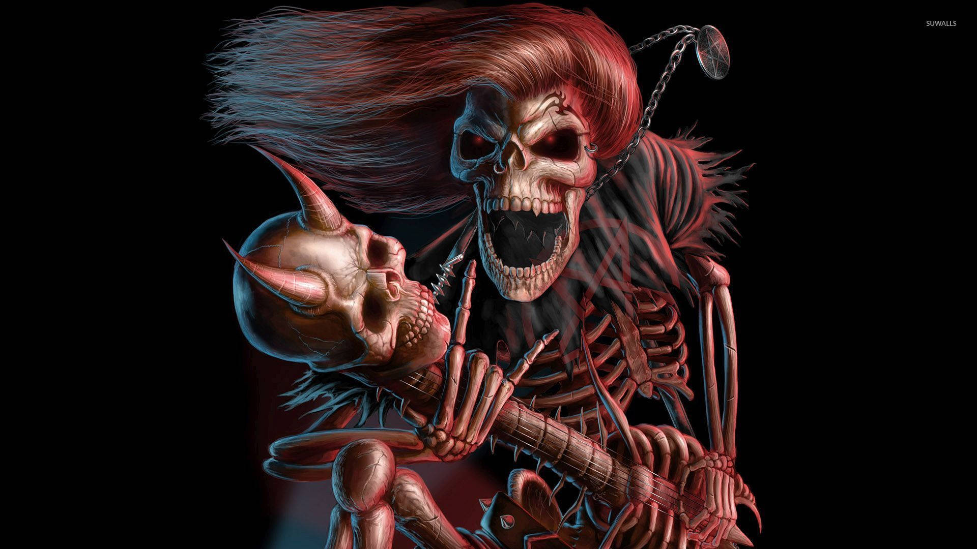 1920x1080 Download Grunge Punk Skeleton Desktop Wallpaper, Desktop