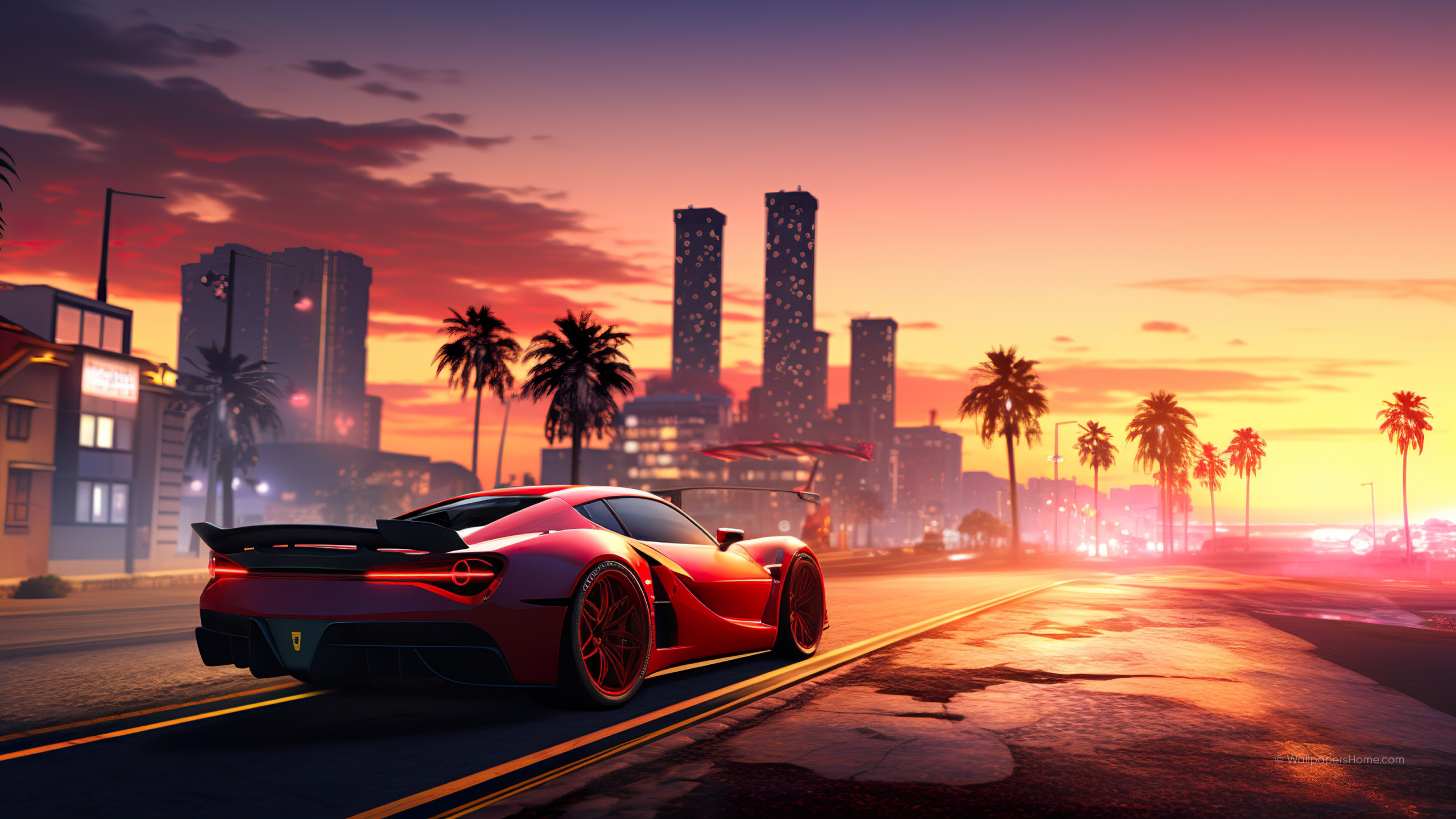 2560x1440 Wallpaper GTA Vice City, fan art, 4K, Games, Desktop