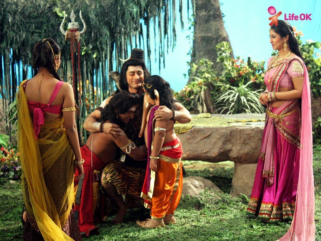 1030x770 Mahadev embraces Ganesh & Kartikey while Parvati & Ashok Sundari, Desktop