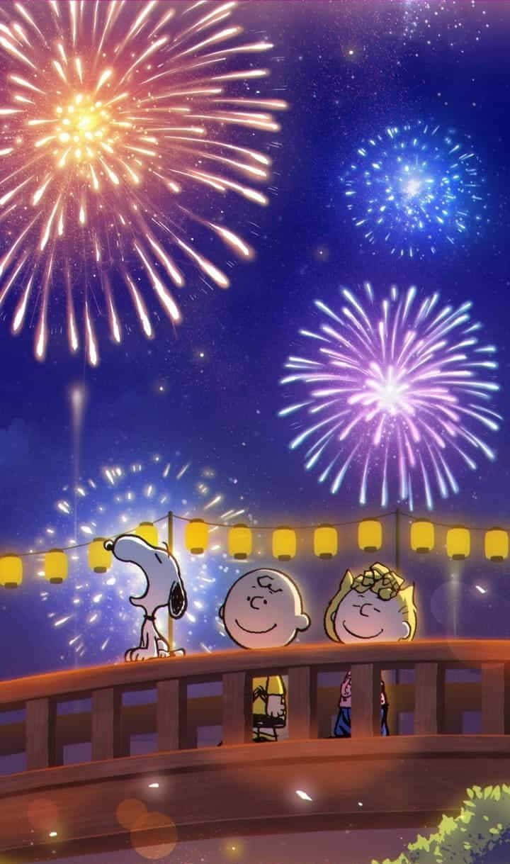 720x1220 Download Charlie Brown And Friends New Year Wallpaper, Phone