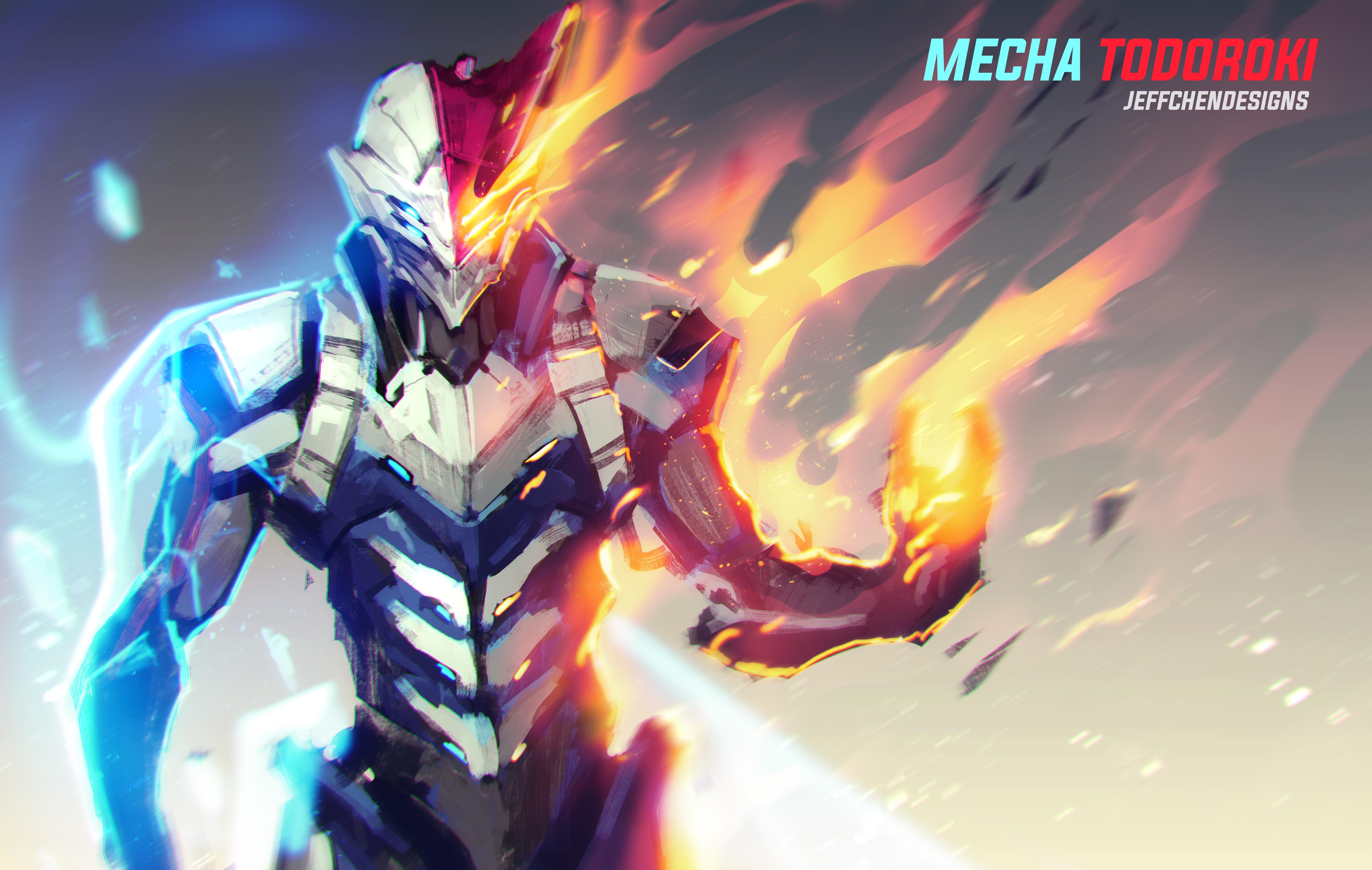 6000x3810 Shoto Todoroki, Fire, Anime, Mecha, Ice, My Hero, Desktop