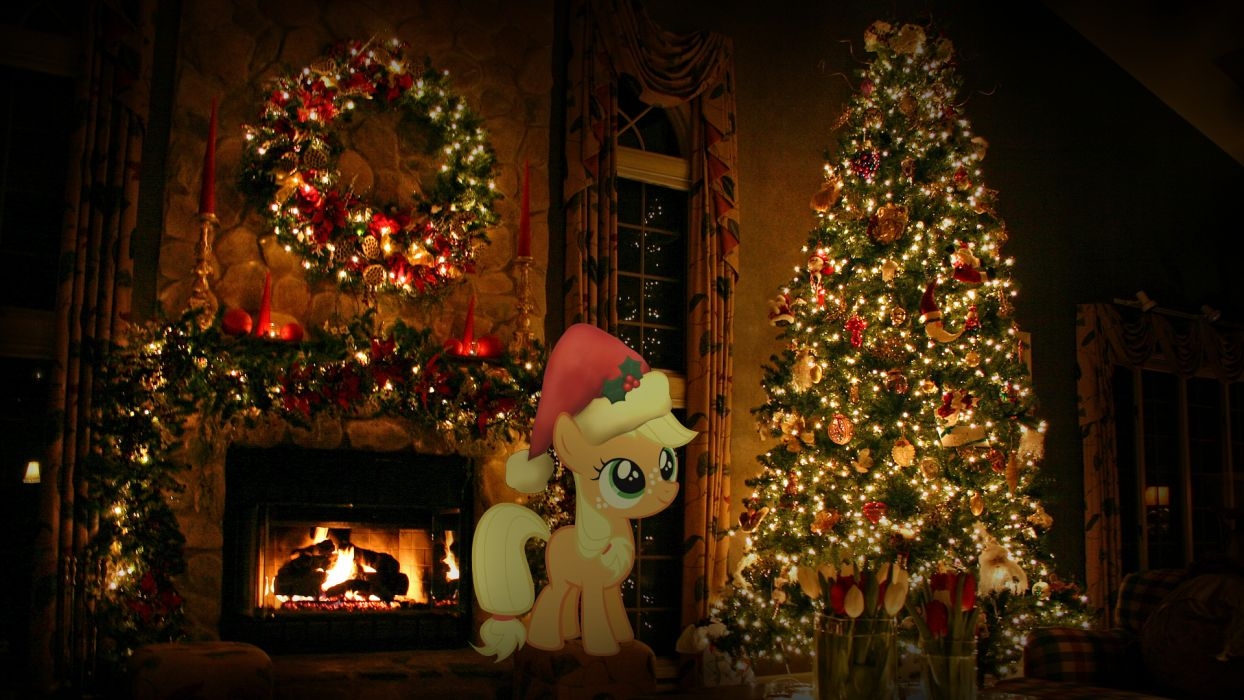 1250x700 Christmas trees My Little Pony Applejack wallpaperx1080, Desktop