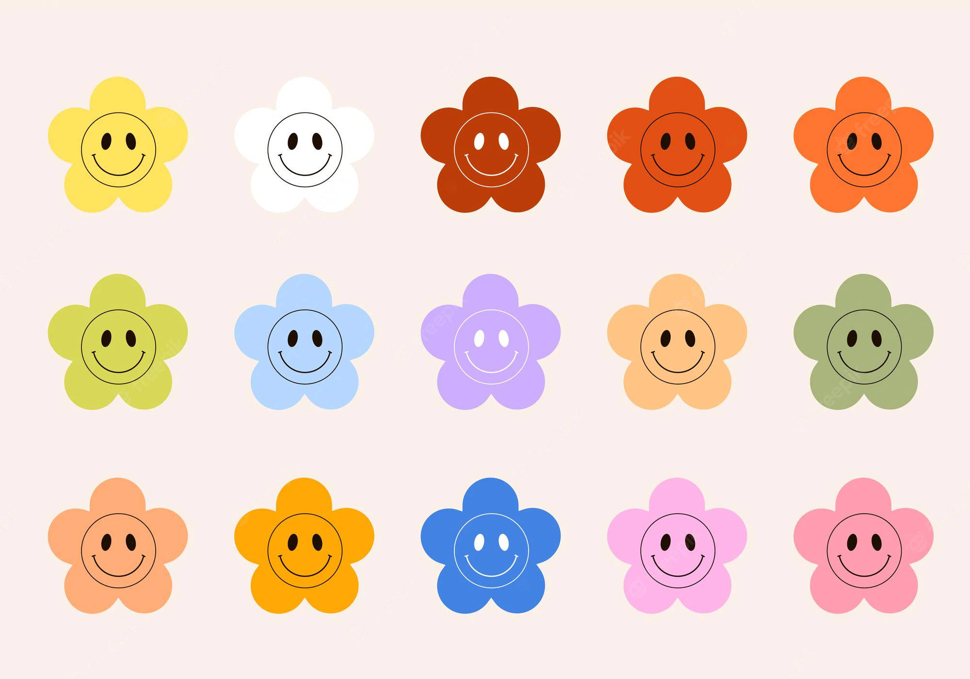 2000x1400 Download Flower Preppy Smiley Faces Wallpaper, Desktop