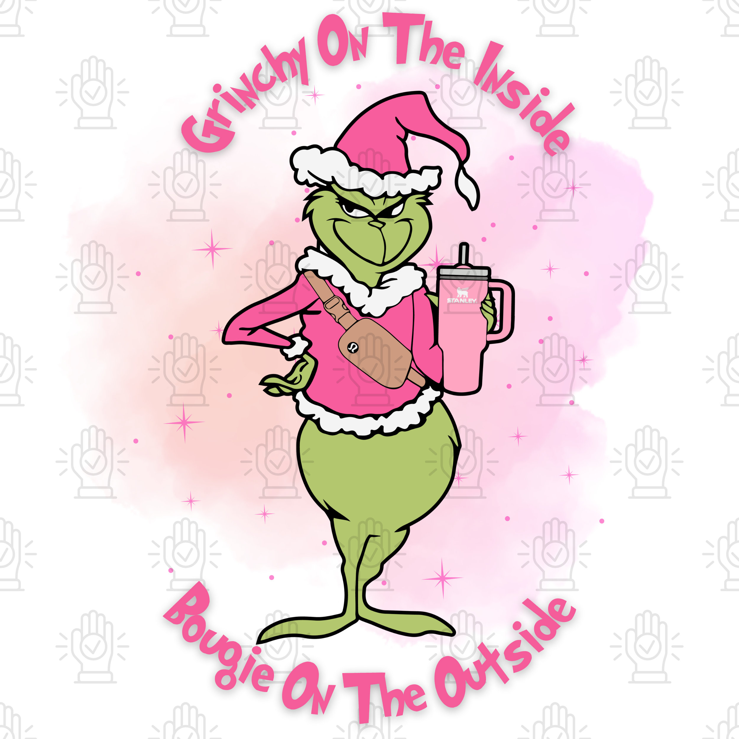 2500x2500 Pink Bougie Grinch Pink PNG Svg Grinch Pink Bougie Preppy, Phone