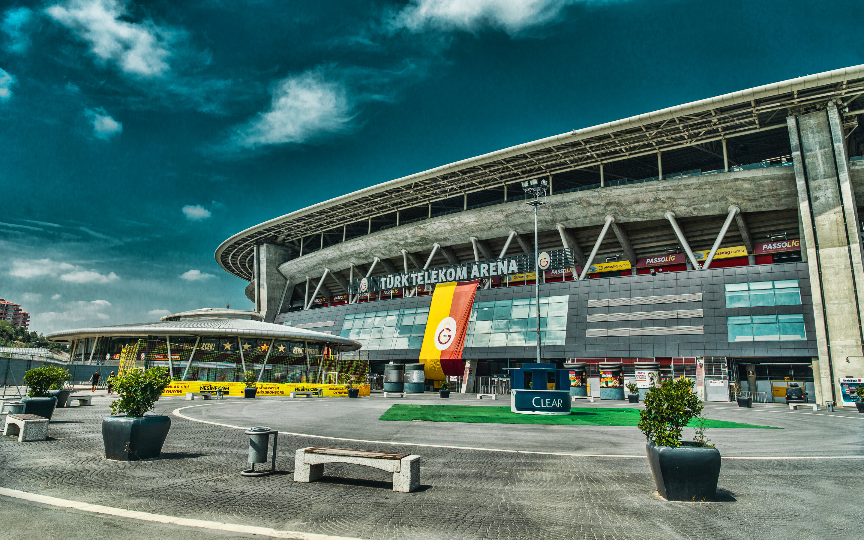 2880x1800 Download wallpaper Turk Telekom Arena, HDR, soccer, Galatasaray Stadium, Istanbul, aerial view, Turkey, turkish stadium, Galatasaray Arena, Galatasaray SK for desktop with resolution. High Quality HD picture wallpaper, Desktop