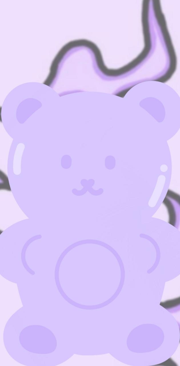 630x1280 Cute purple bear wallpaper, Phone