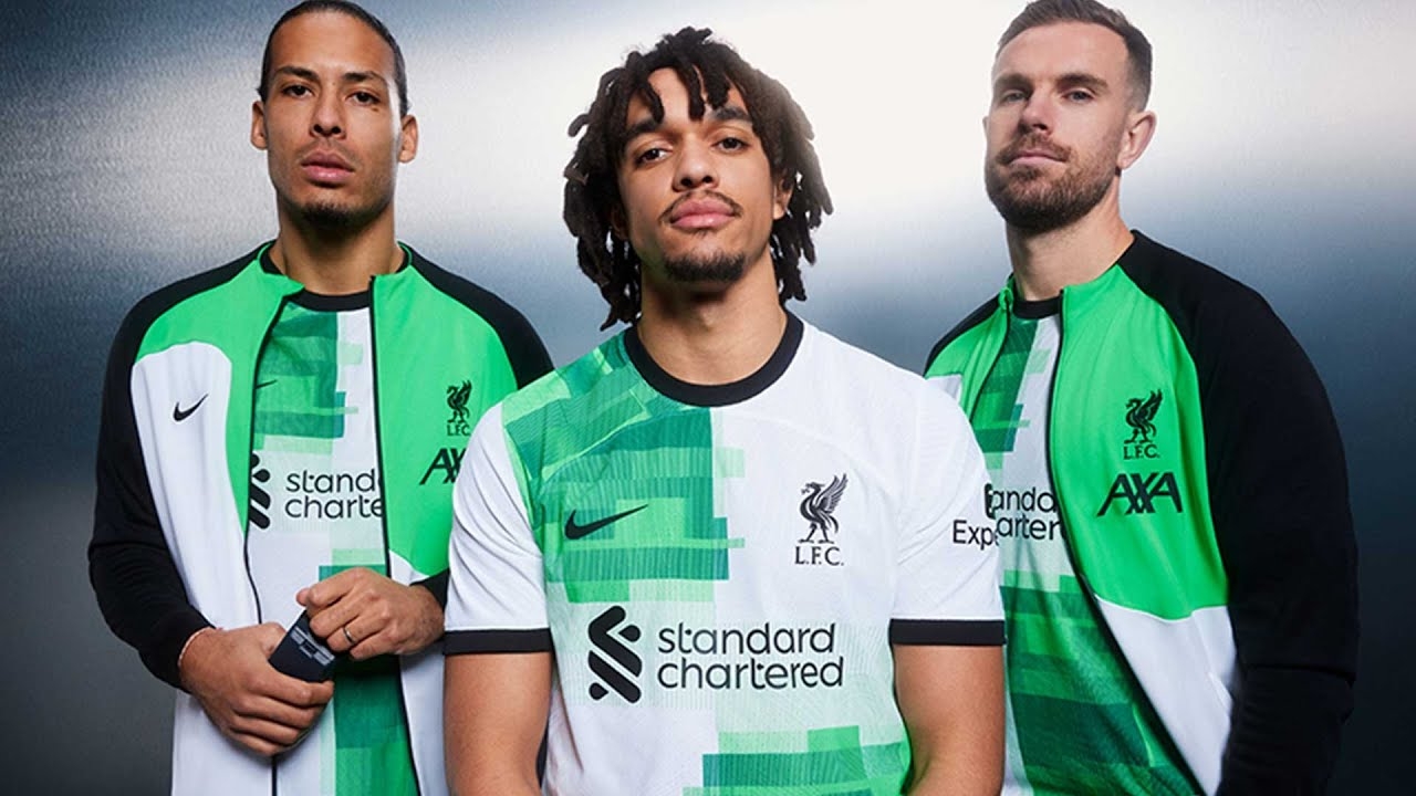 1280x720 LFC Unveils '90s Inspired White And Green Away Kit For 2023 24, Desktop