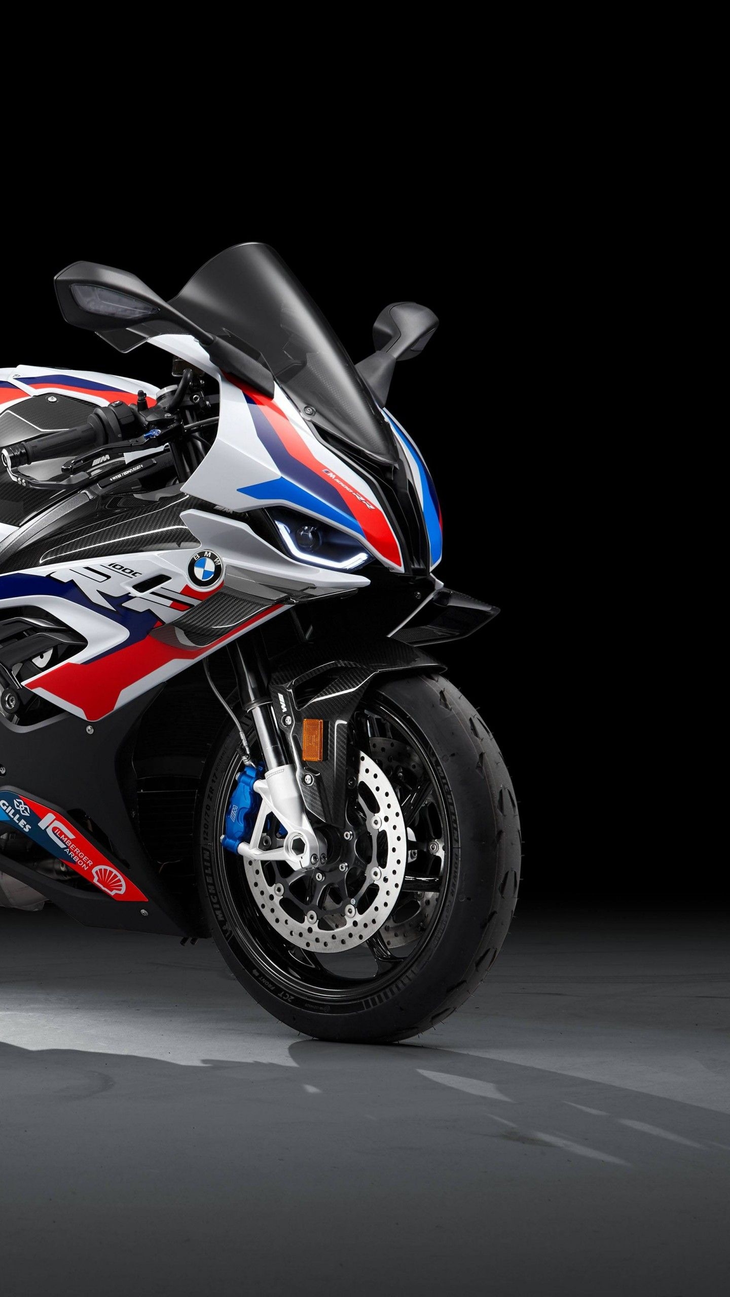 1440x2560 BMW M 1000 RR 4K Wallpaper, Race bikes, Black background, 5K, Bikes, Phone