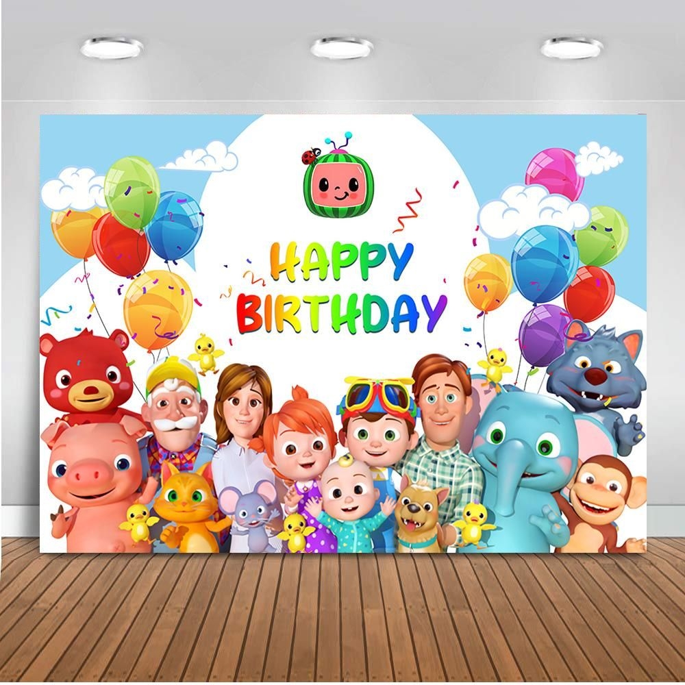 1000x1000 Cocomelon Family theme Photo Backdrops Children Birthday party Photogr, Phone