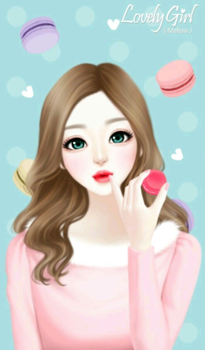 700x1200 Korean Cute Cartoon Girl, Phone