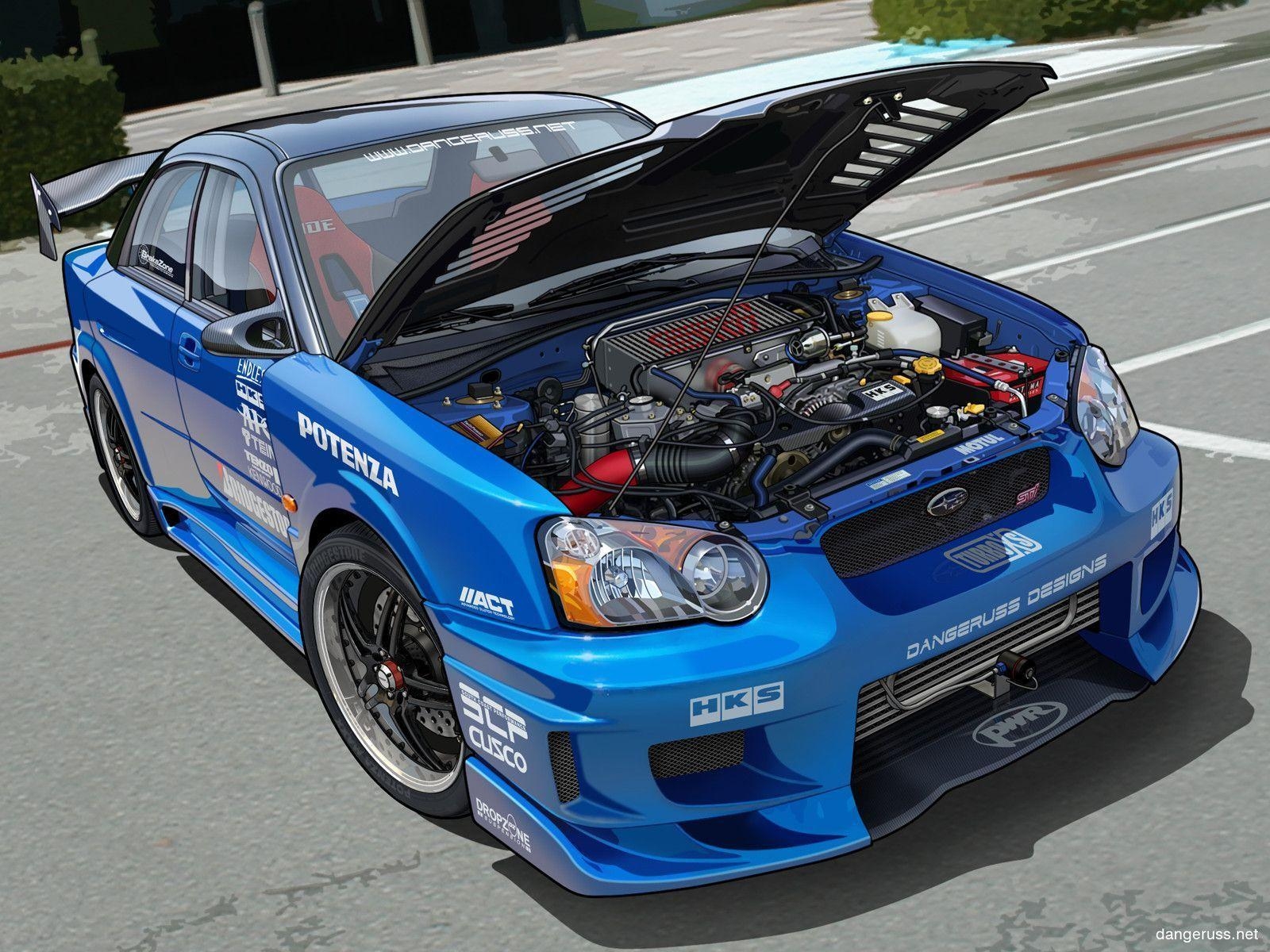 1600x1200 Subaru WRX hood up Blue desktop wallpaper, Desktop