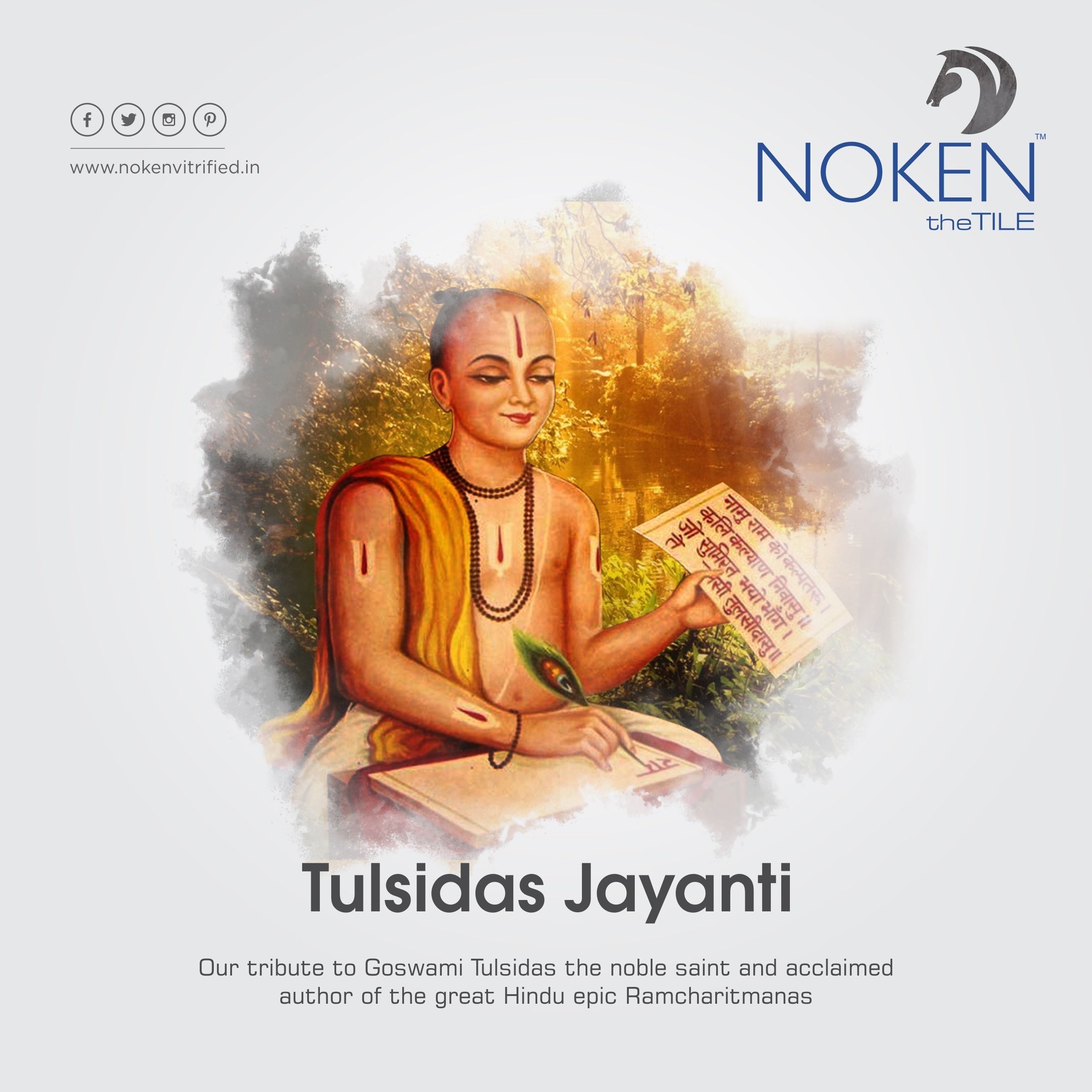 2400x2400 Our tribute to Goswami Tulsidas the noble saint and acclaimed author of the great Hindu epic Ramcharitmanas. Wishes image, Jayanti, Social media design graphics, Phone