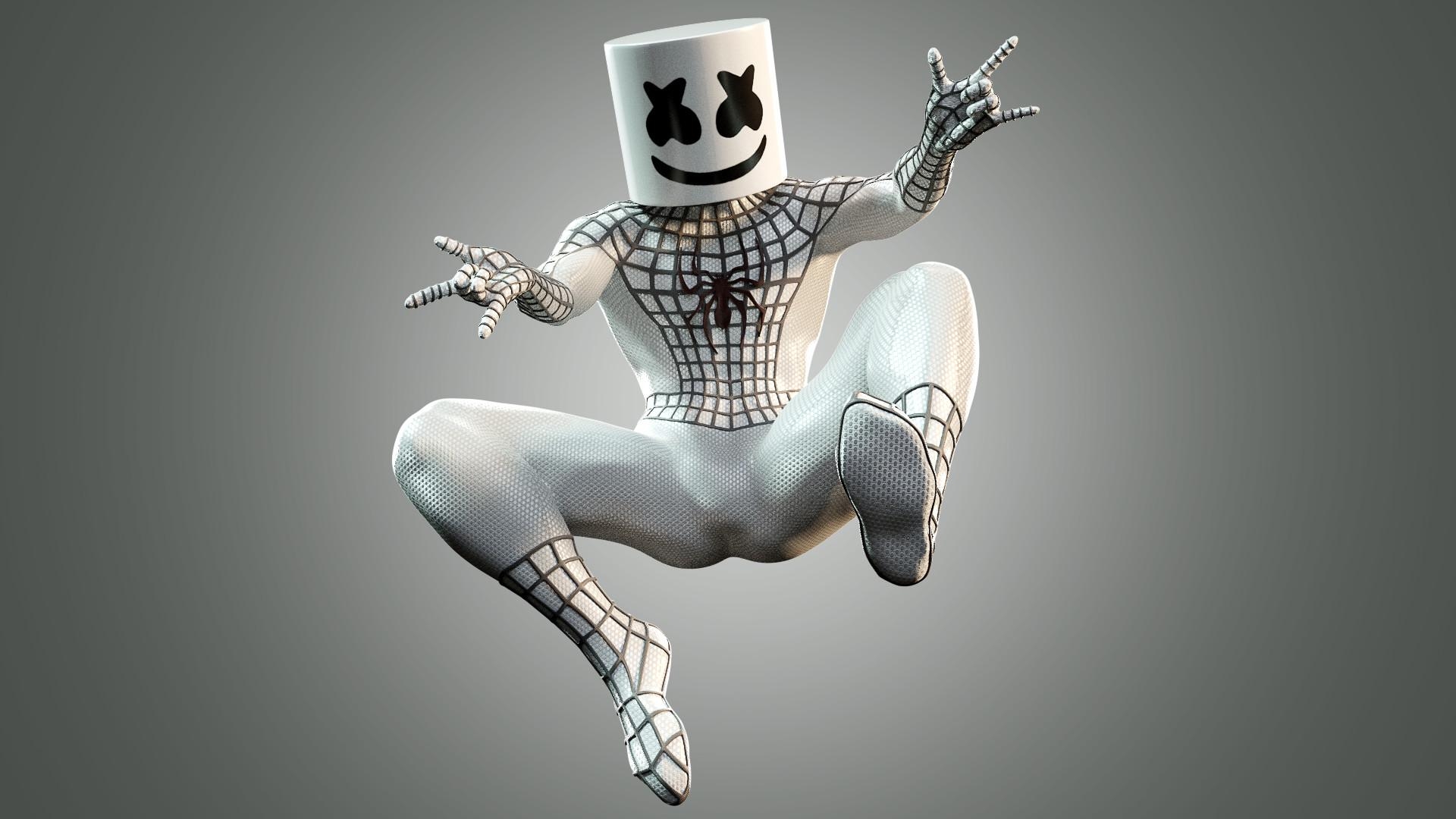 1920x1080 Marshmello & Spiderman Mashup, Desktop