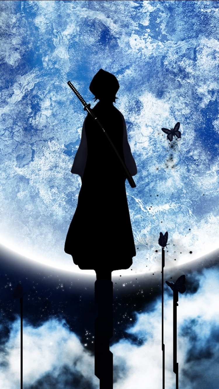 750x1340 Wallpaper / Anime Bleach Phone Wallpaper, Moon, Rukia Kuchiki,  free download, Phone