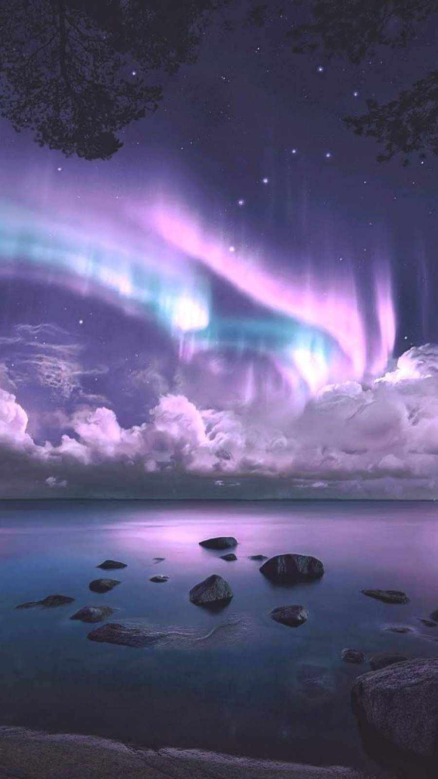 900x1600 Aurora Over Sea Night Beautiful iPhone Wallpaper Wallpaper, iPhone Wallpaper, Phone