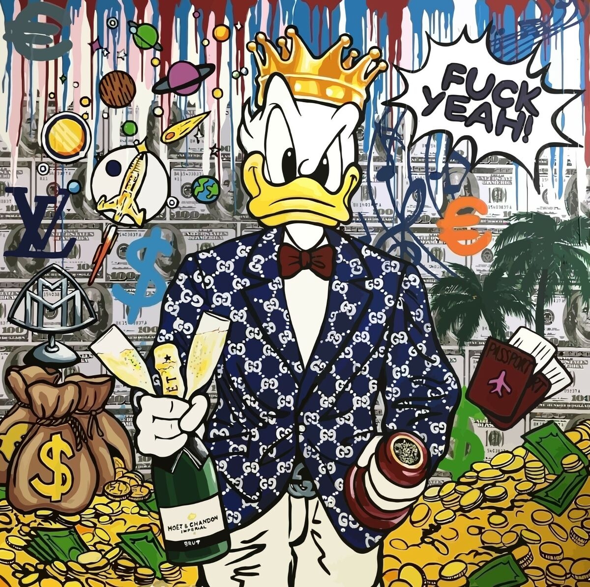 1200x1200 NEW Donald Duck Graffiti Print Poster, Desktop