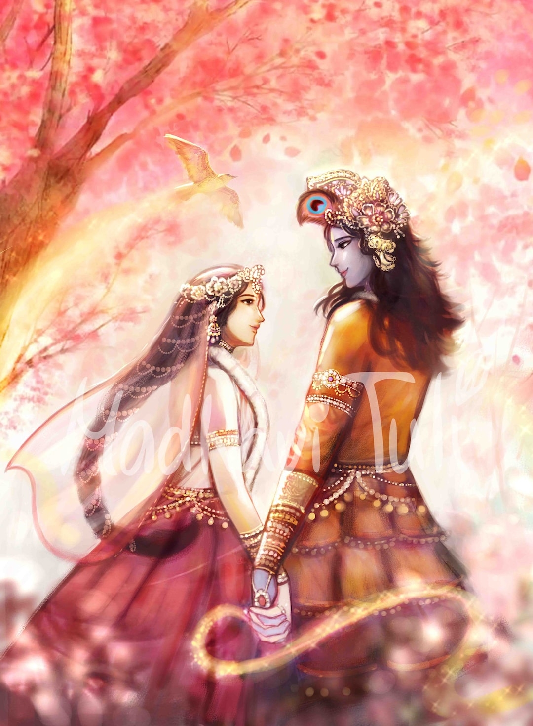 1080x1470 HD File Shri Krishna With Shri Radha, Phone