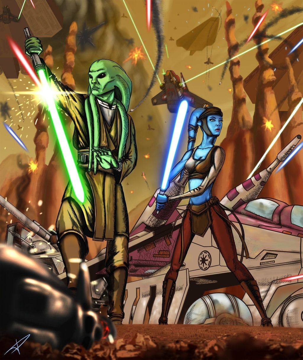 1030x1220 Kit Fisto and Aayla Secura for Geonosis. Star wars wallpaper, Star wars drawings, Star wars art, Phone