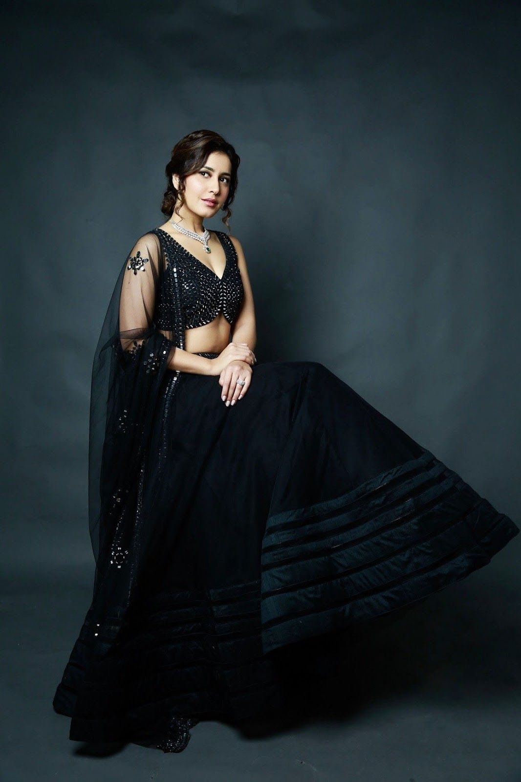 1070x1600 Actress Rashi Khanna Glam Stills In Black Dress. Latest Indian, Phone